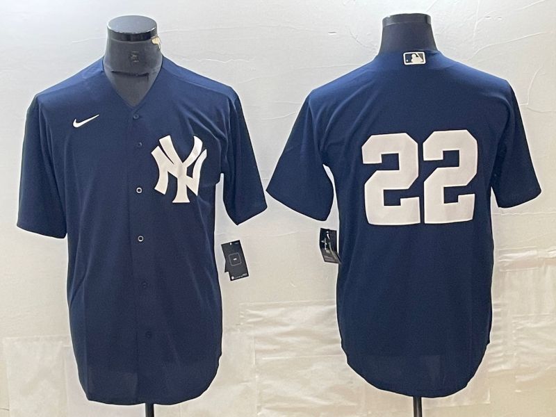 Men New York Yankees #22 Soto Blue Nike Game MLB Jersey style 1